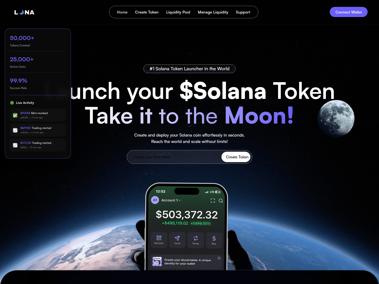 Forensic screenshot of loona-launchpad.su