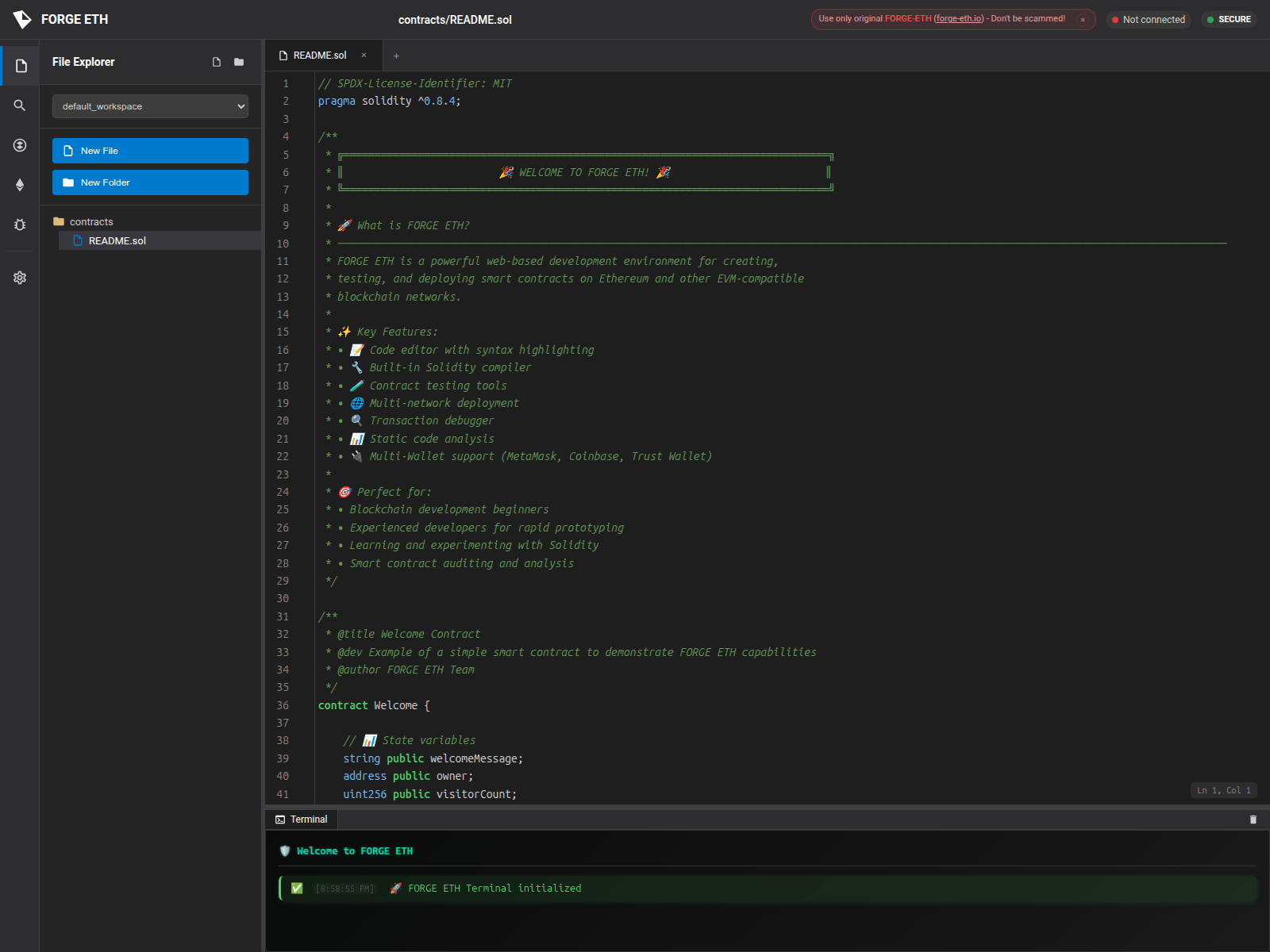 Forensic screenshot of forge-eth.biz