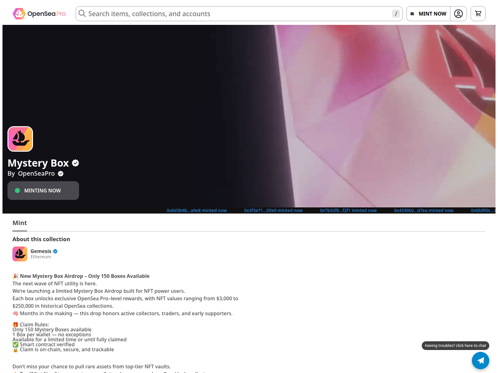 Forensic screenshot of exclusive0penseamints09.vercel.app