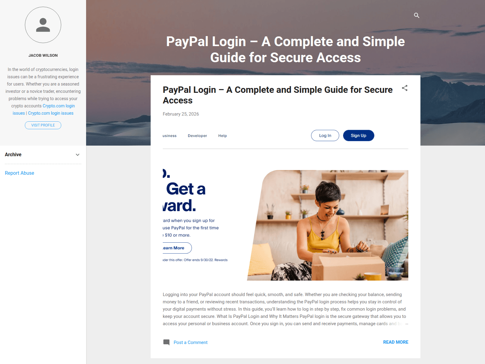 Forensic screenshot of paypall-login.blogspot.com