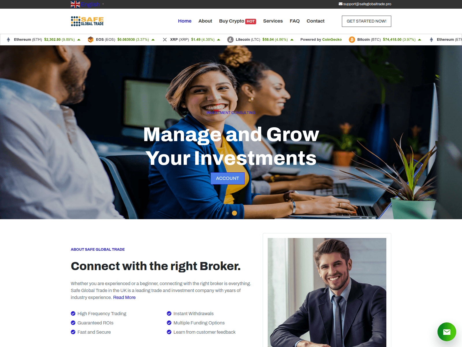 Forensic screenshot of safeglobaltrade.pro