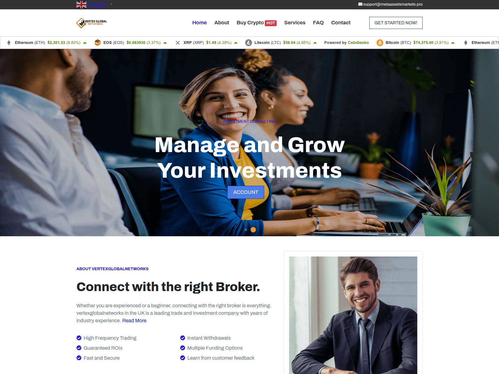 Forensic screenshot of account.vertexglobalnetworks.com