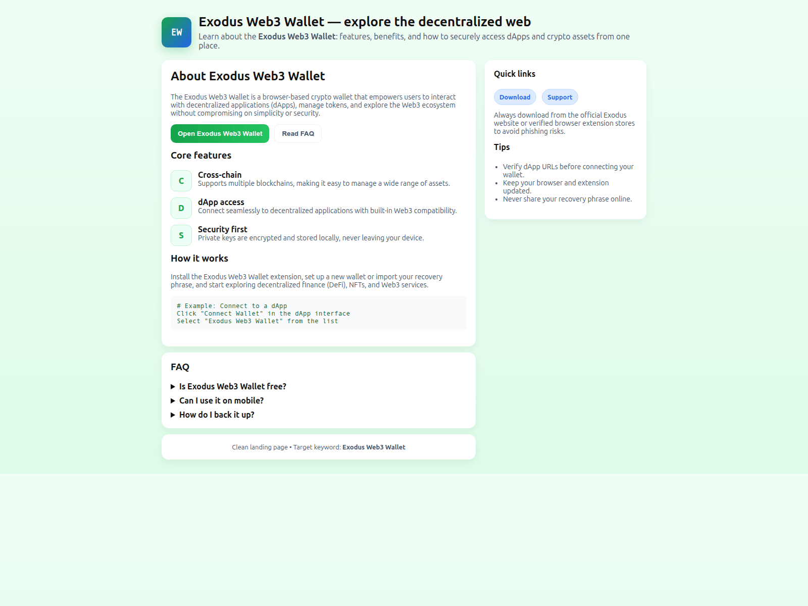 Screenshot of exo-access-w-eb3.pages.dev