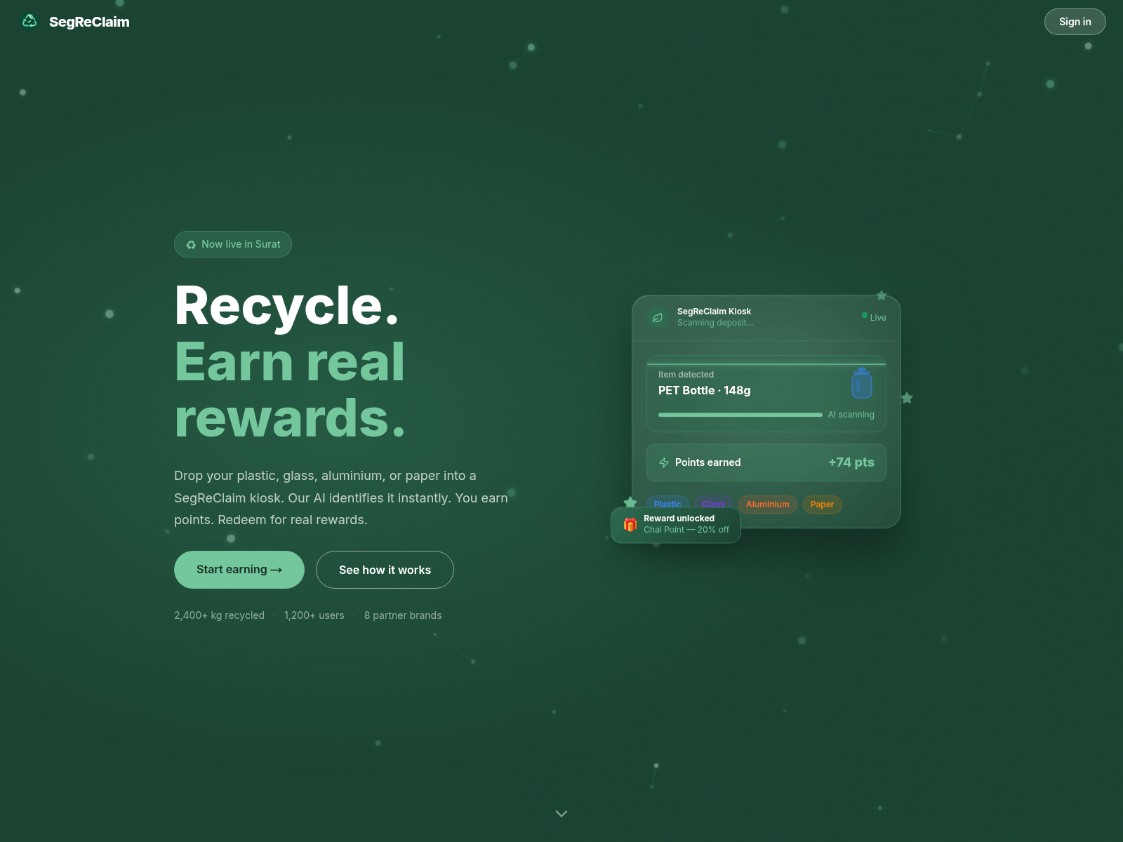 Screenshot of segreclaim.rikinparekh.in