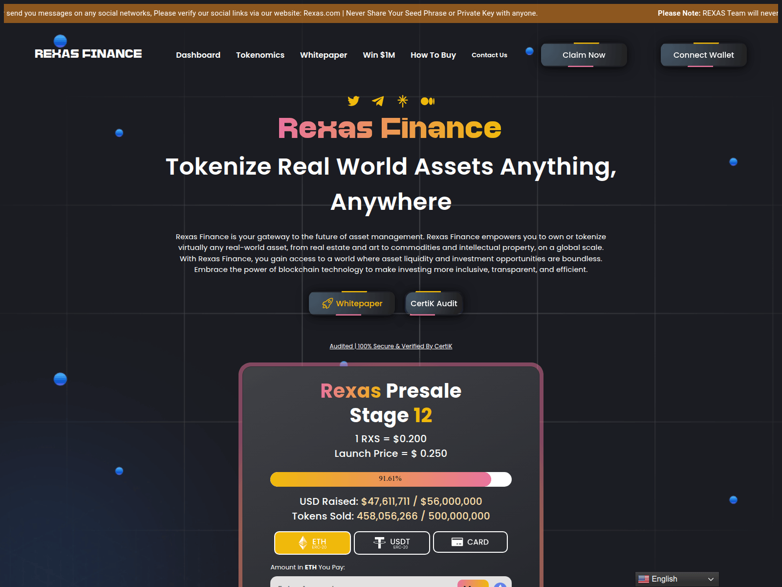 Forensic screenshot of claim.rex-myfinance.live