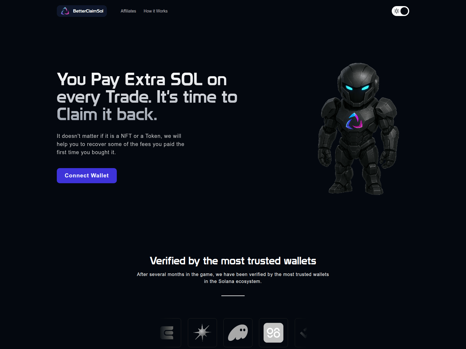 Forensic screenshot of api.betterclaimsol.com