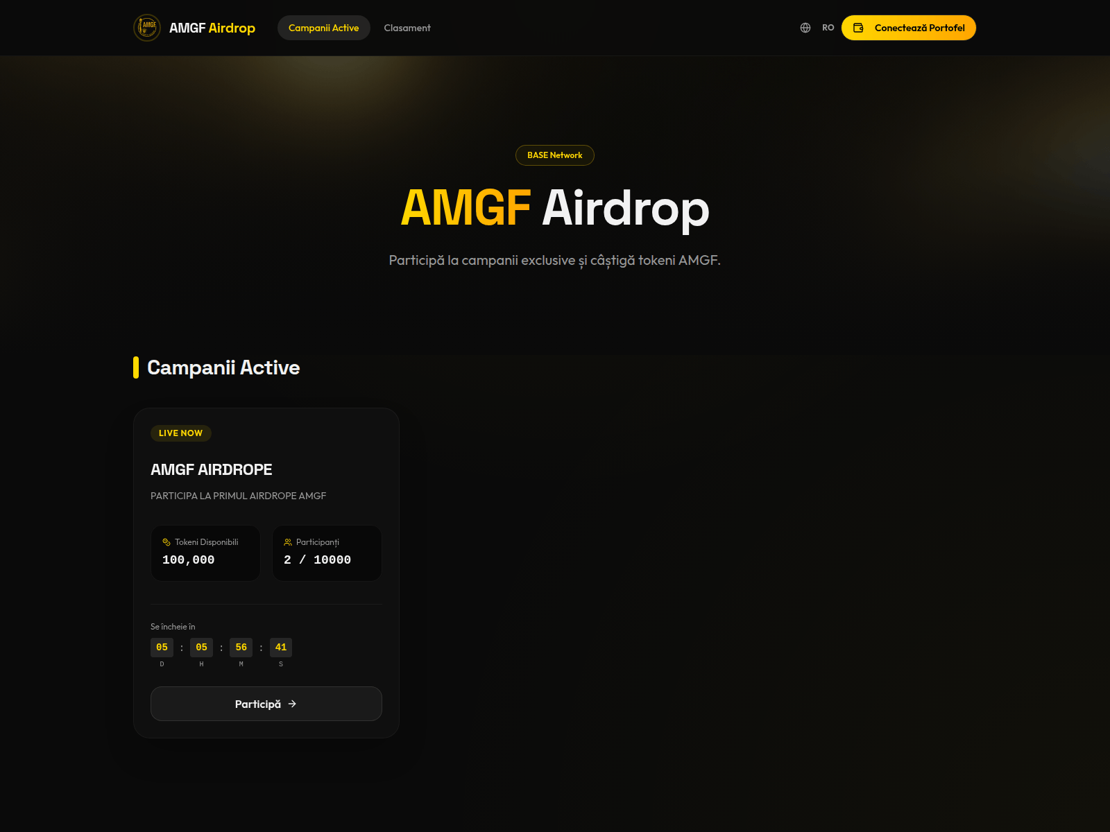 Screenshot of airdrop.amgf-finance.com