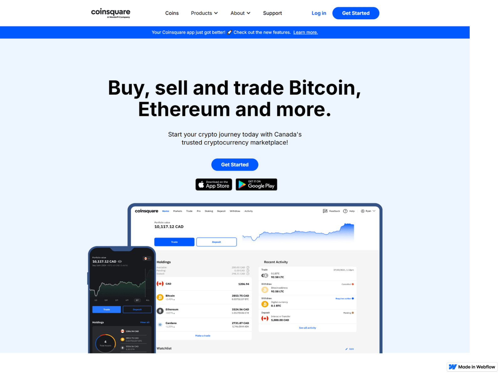 Forensic screenshot of ca--coinsqure-cdn----auth.webflow.io