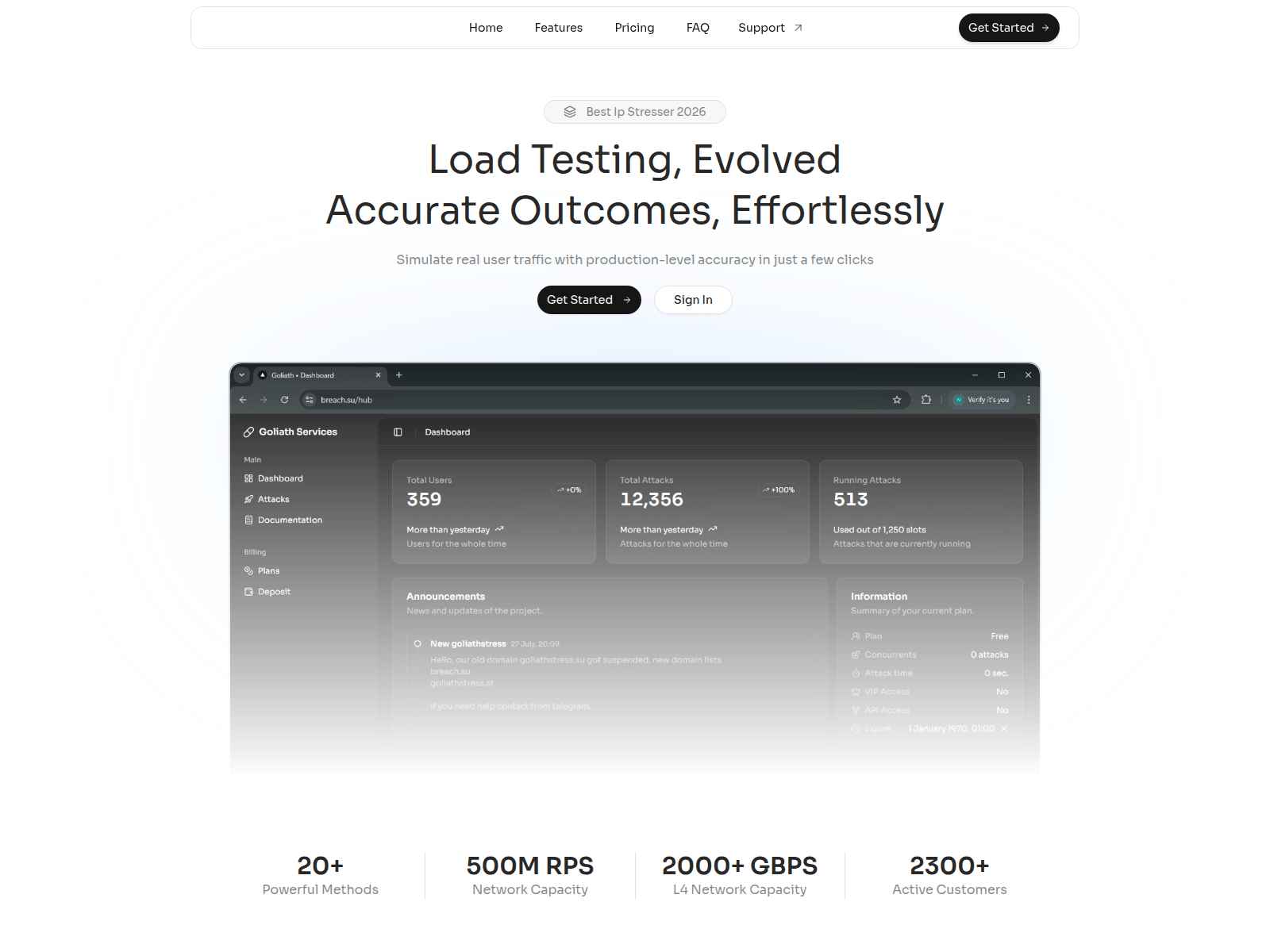 Forensic screenshot of goliathstress.st