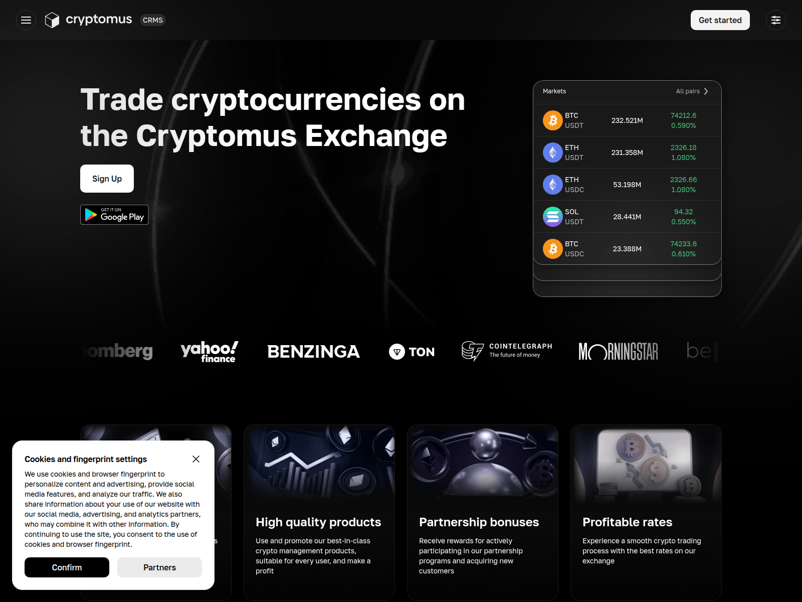 Screenshot of cryptomus.ws