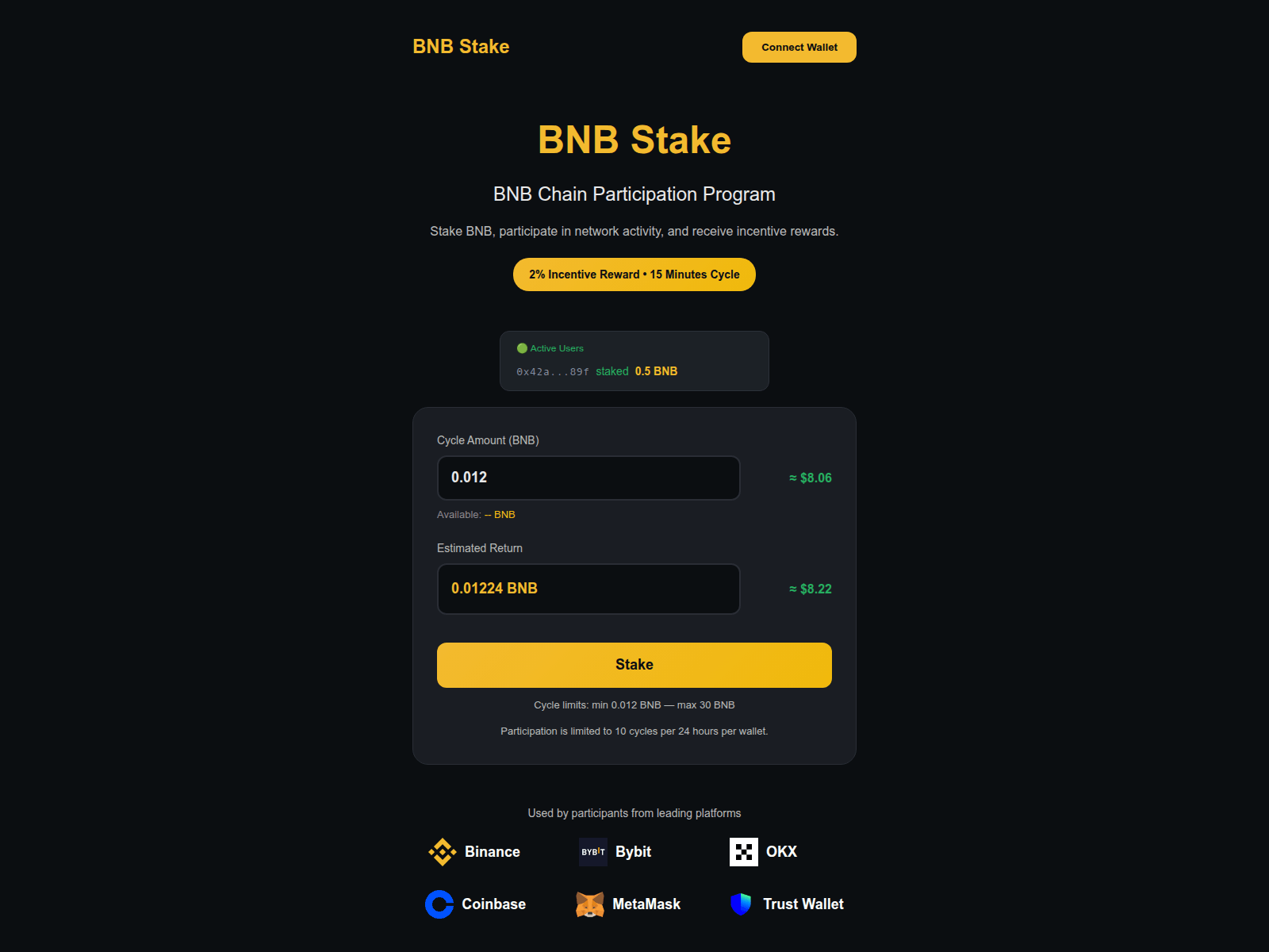 Forensic screenshot of stakebnb.app