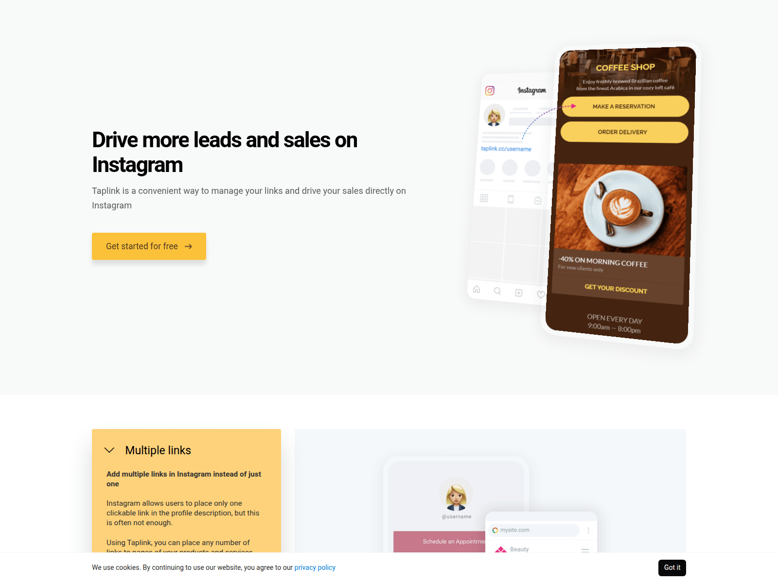 Forensic screenshot of taplink.cc