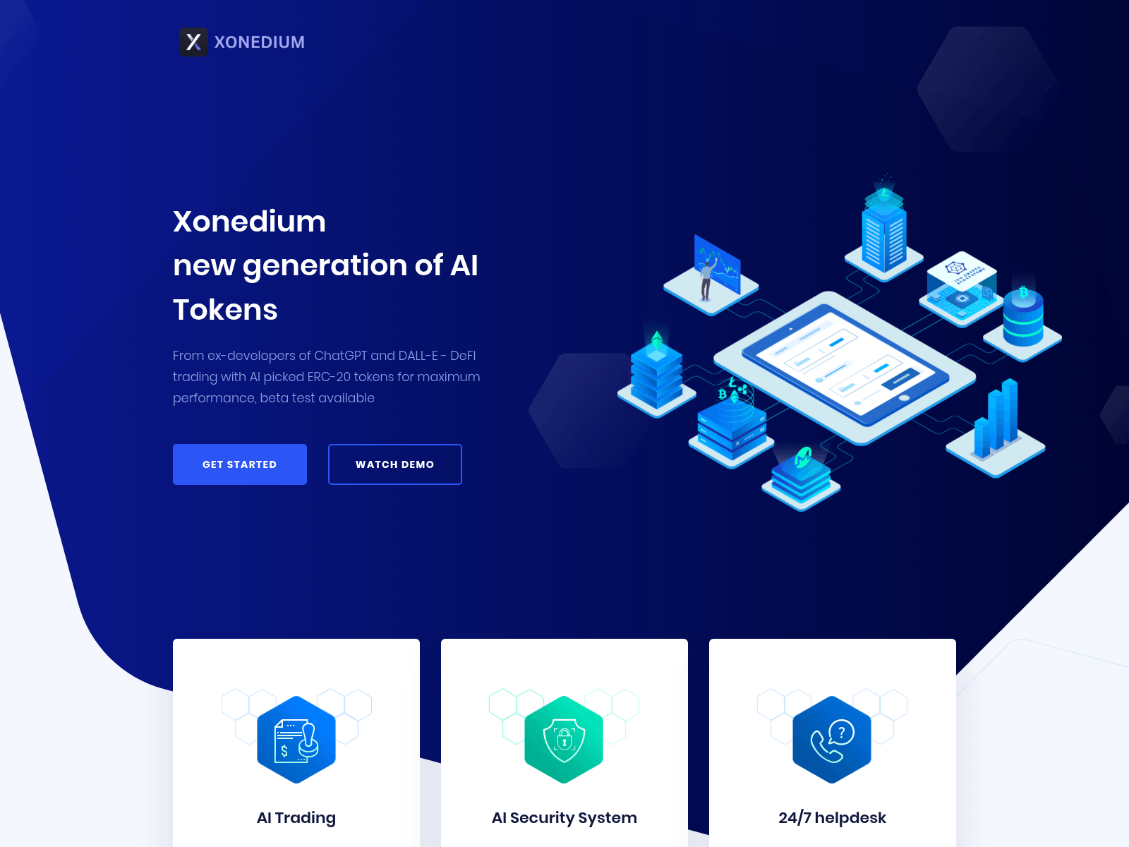 Forensic screenshot of xonediumtoken.com