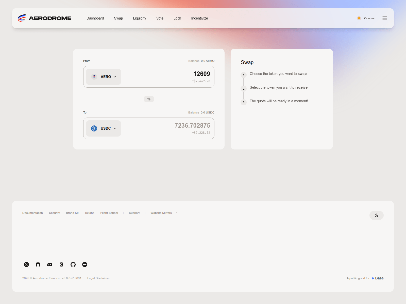 Forensic screenshot of aerodrome-finace.xyz