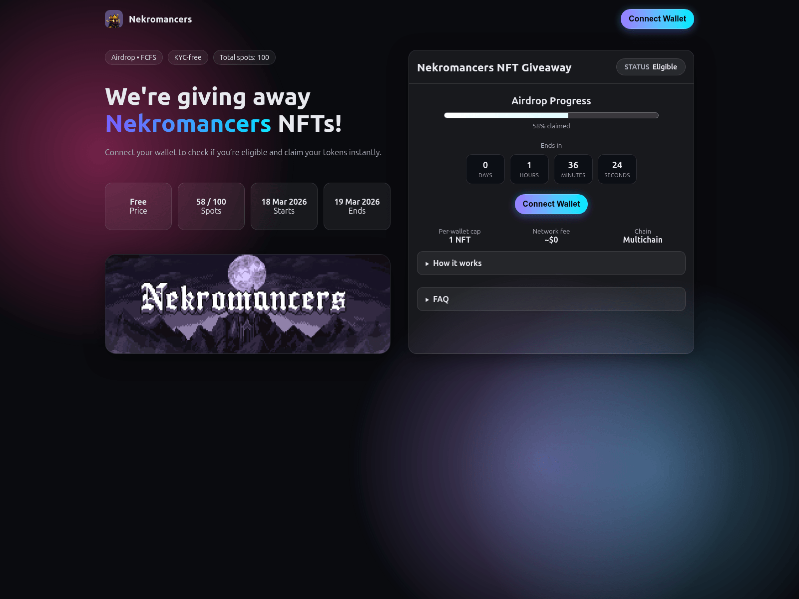 Screenshot of nekromancers.art