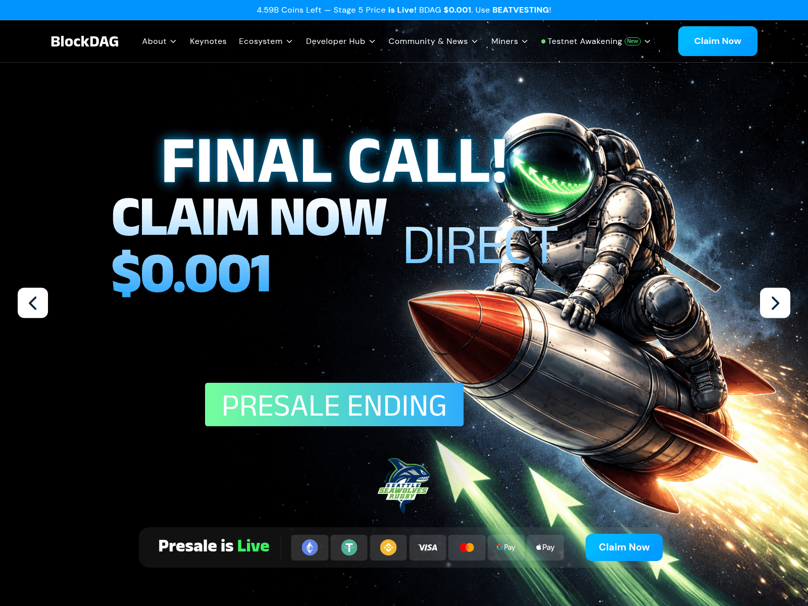 Screenshot of blockdagchain.live