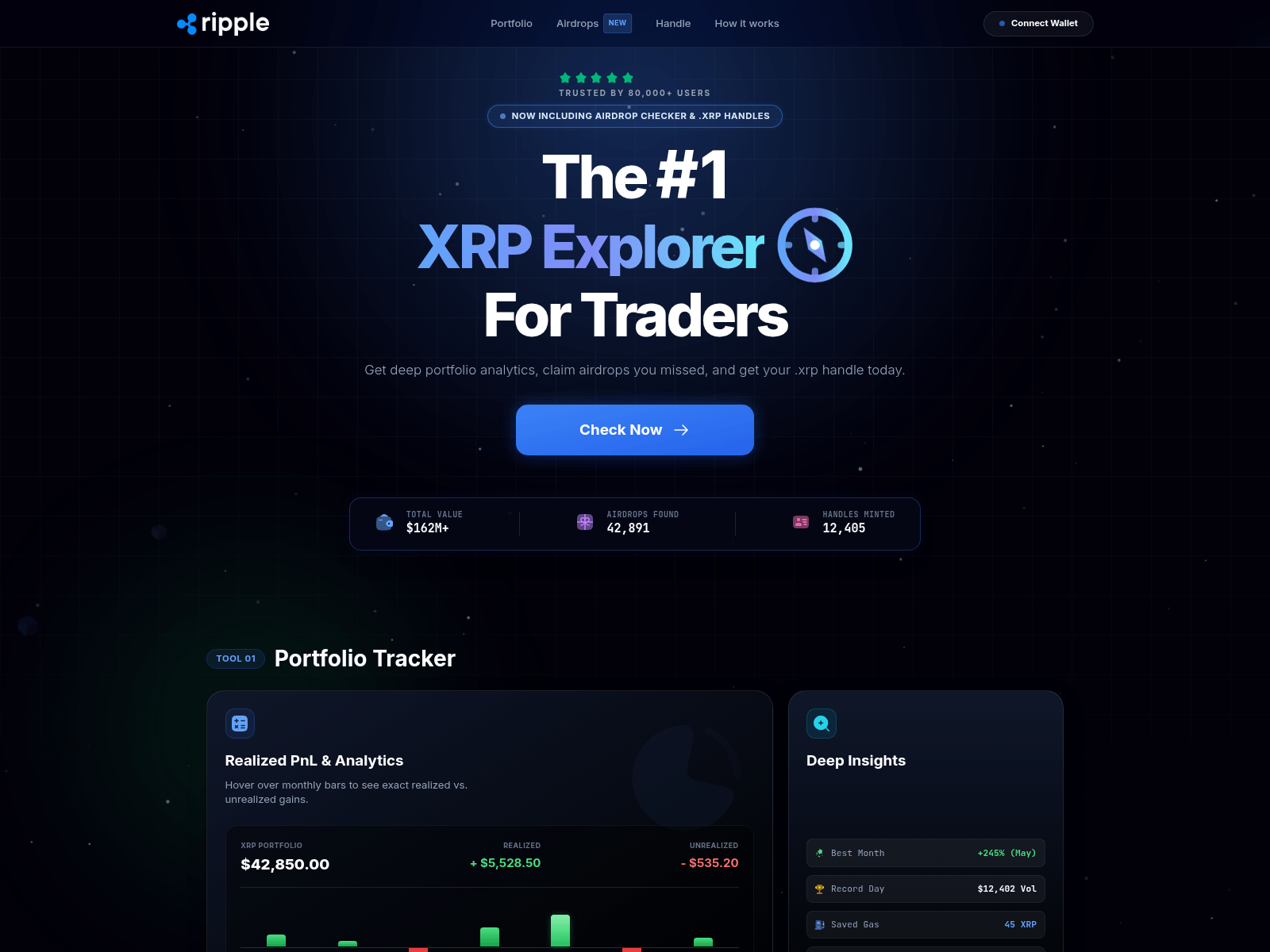 Screenshot of unclaimed-tracker.xyz