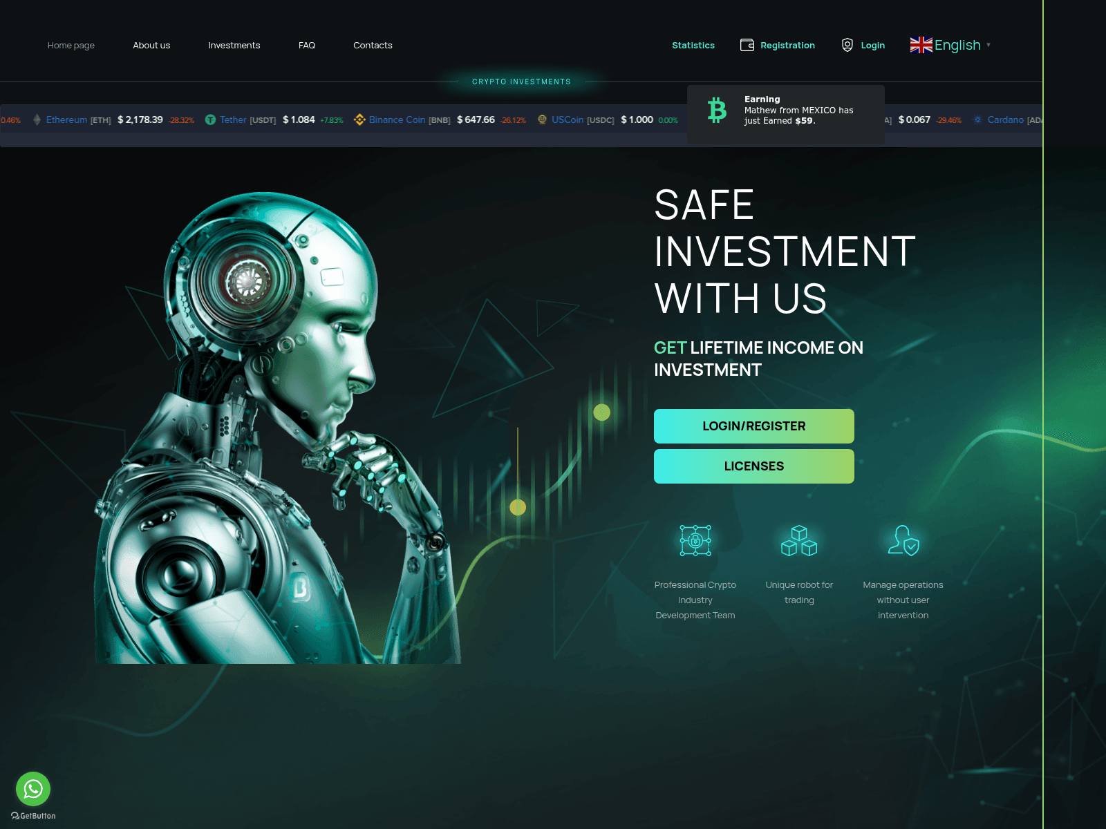 Screenshot of deconinvestment.com