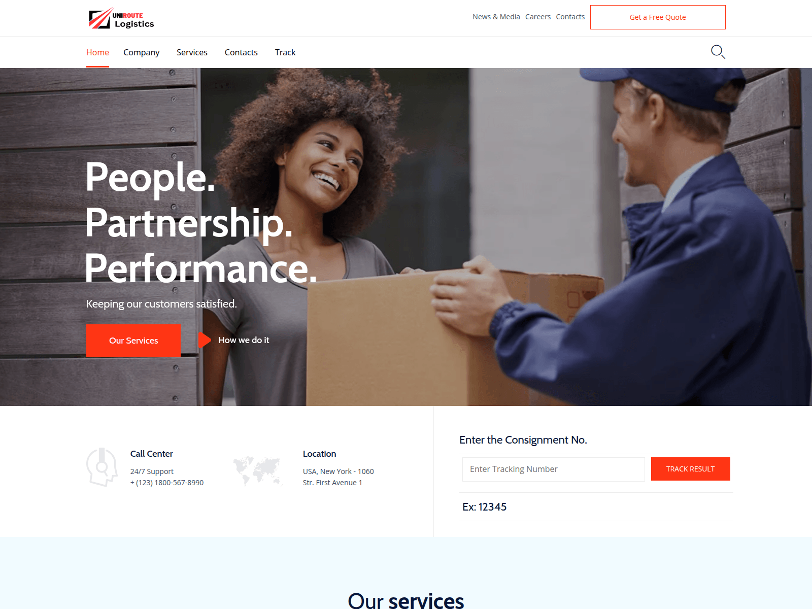 Forensic screenshot of uniroutelogistics.com