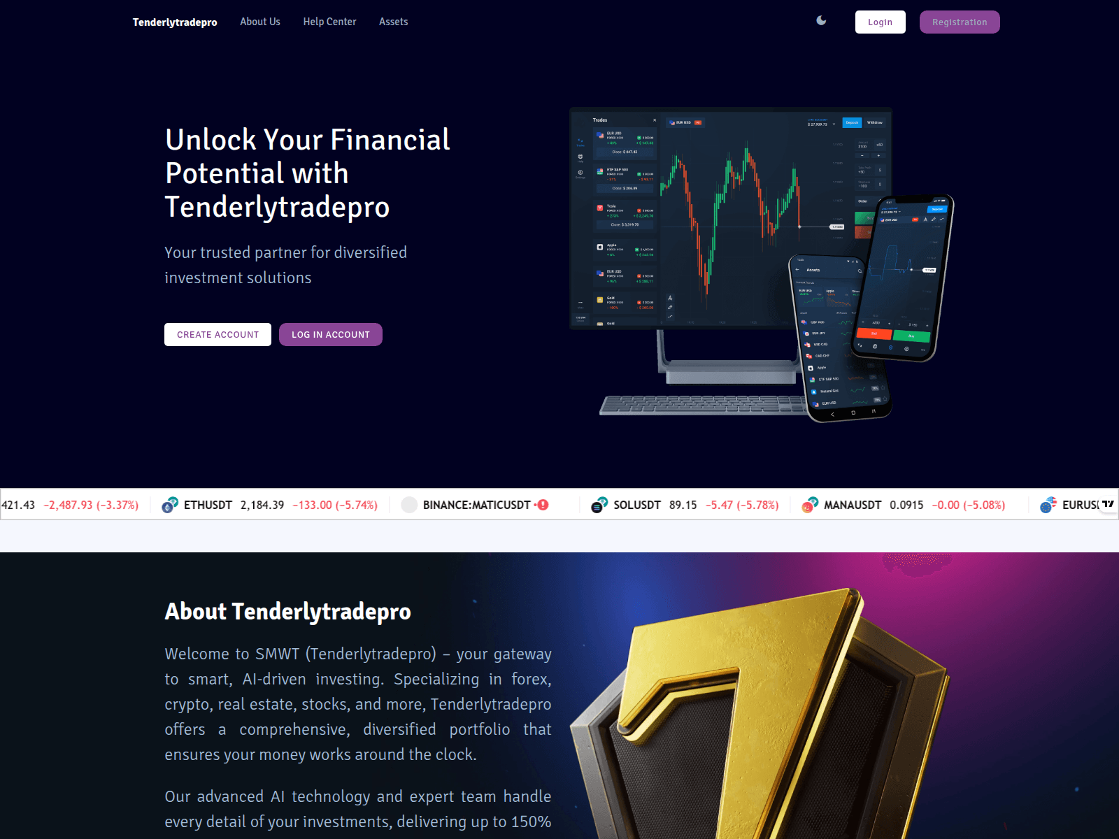 Forensic screenshot of tenderlytradepro.com