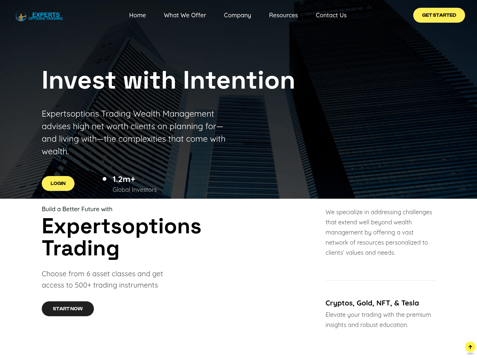 Screenshot of expertsoptionstrading.com