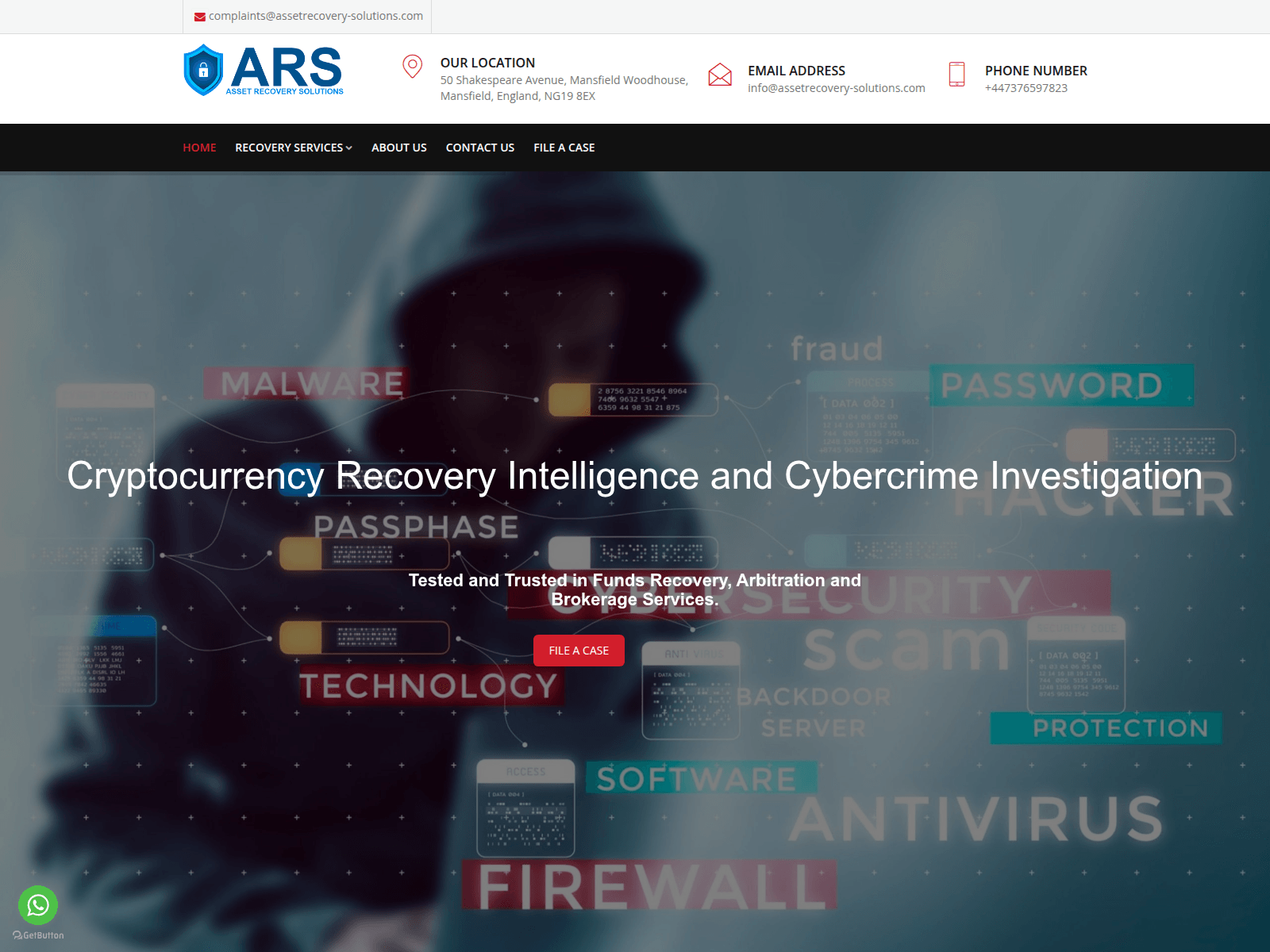 Forensic screenshot of assetrecovery-solutions.com