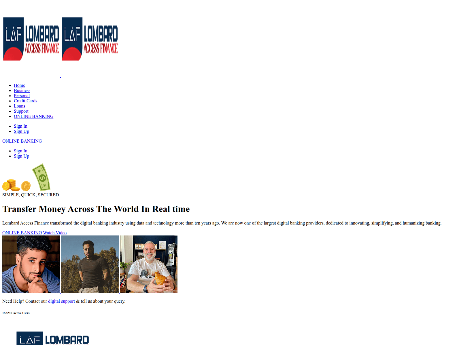 Forensic screenshot of lombardaccessfin.com