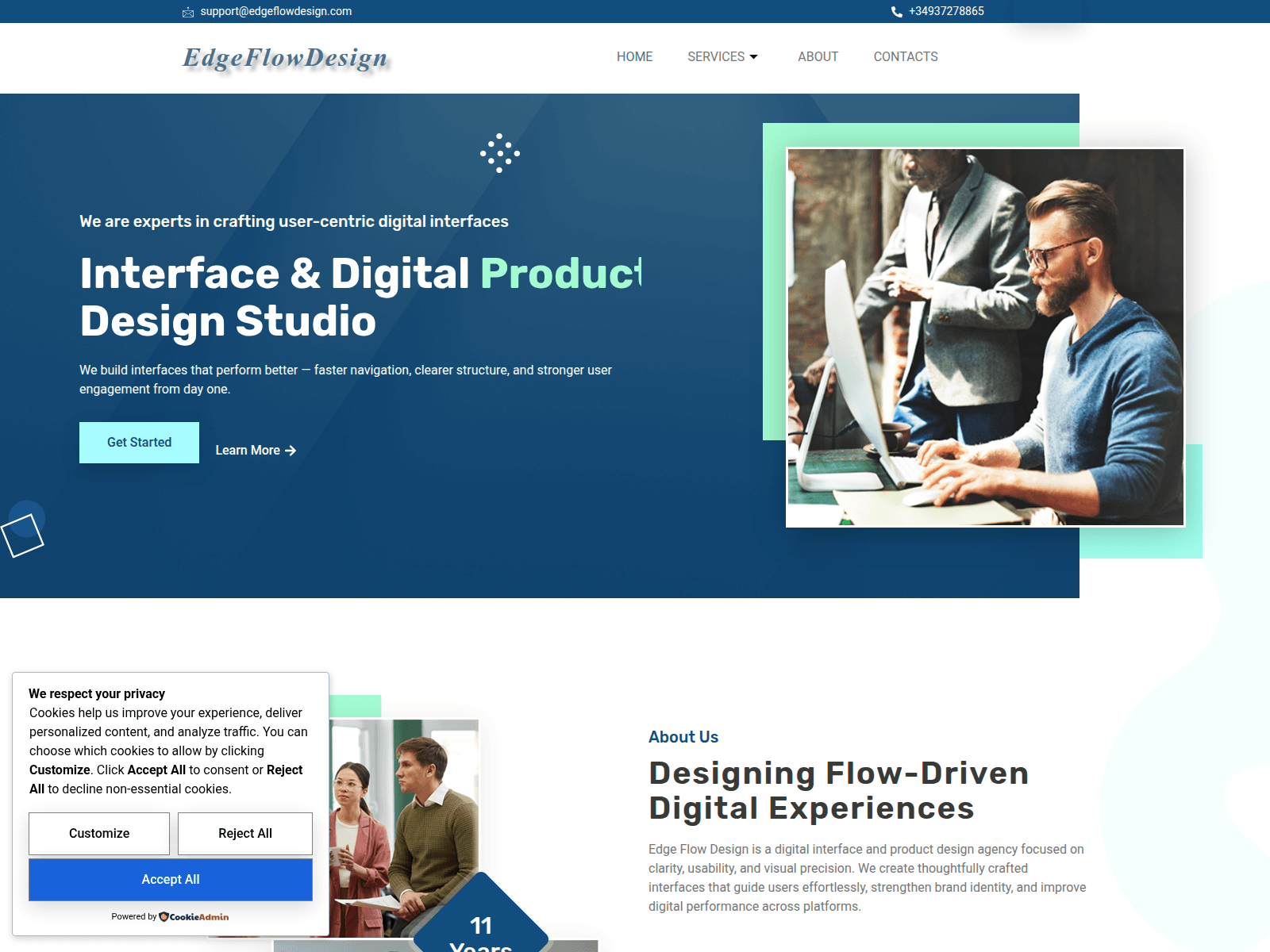 Forensic screenshot of edgeflowdesign.com