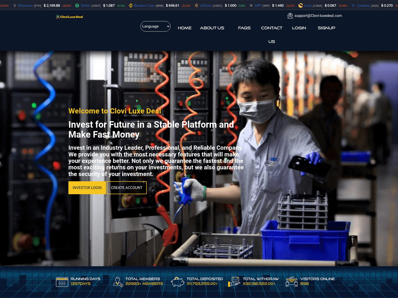 Screenshot of cloviluxedeal.com