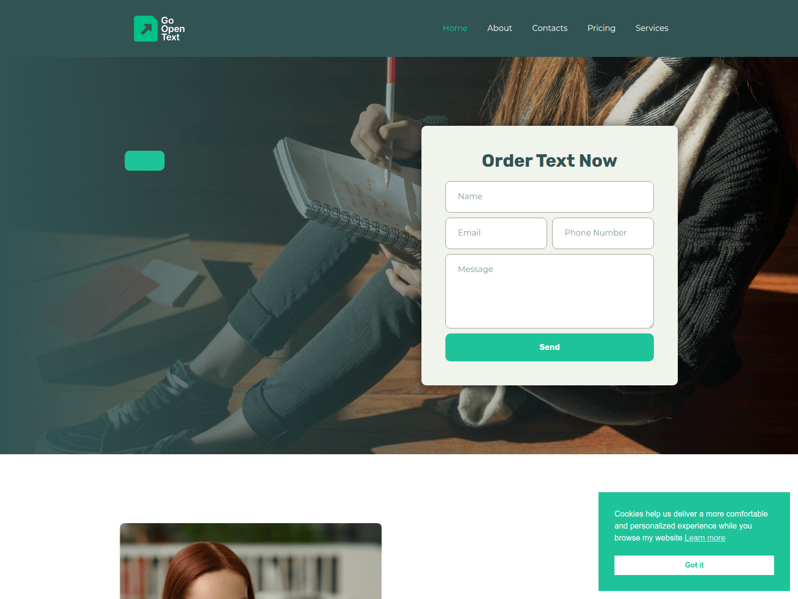 Screenshot of goopentext.com