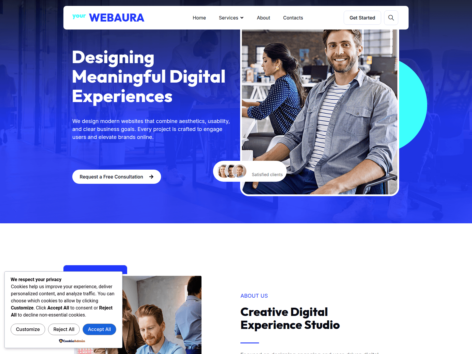 Screenshot of yourwebaura.com