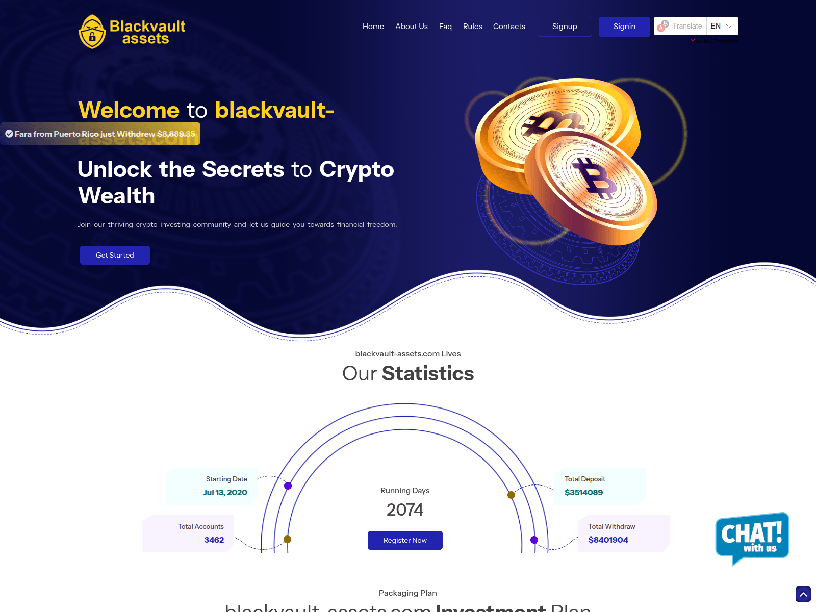 Forensic screenshot of blackvault-assets.com