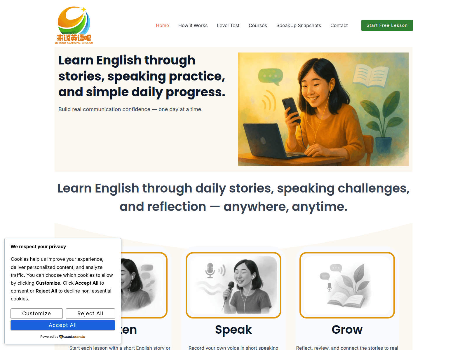 Forensic screenshot of blespeakup.com