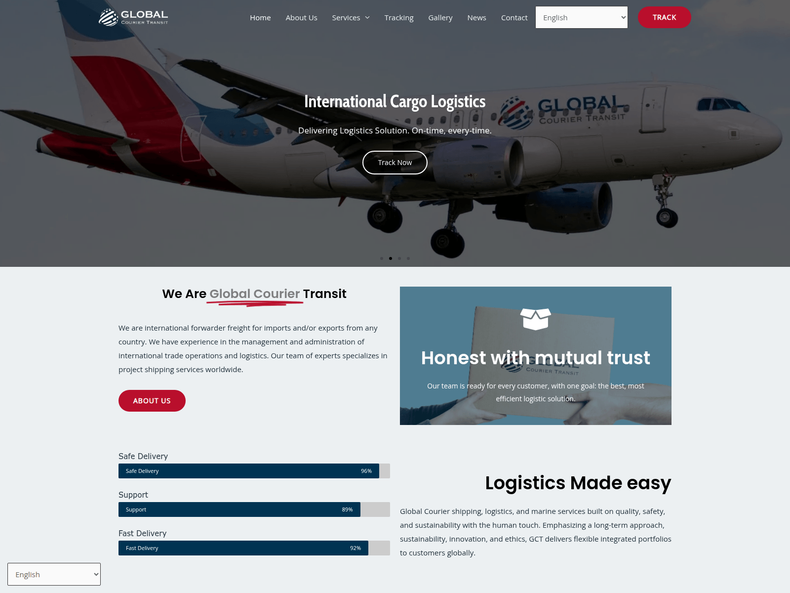 Screenshot of globalcouriertransit.com