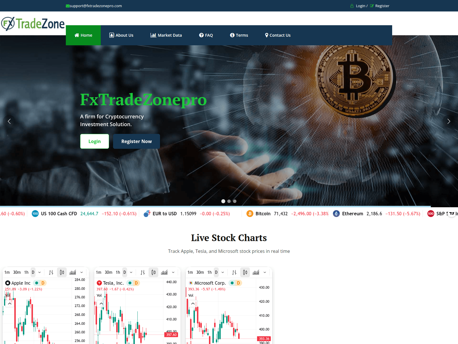 Forensic screenshot of fxtradezonepro.com