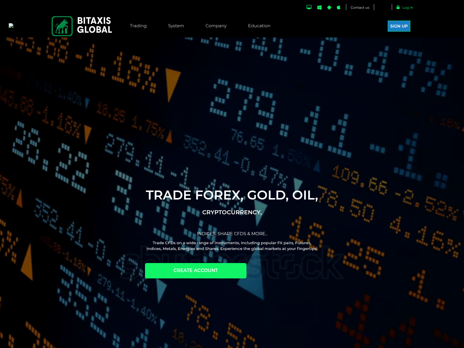 Screenshot of bitaxis-global.com