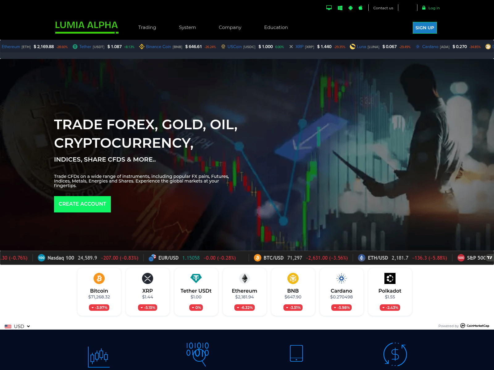 Screenshot of lumialpha.org