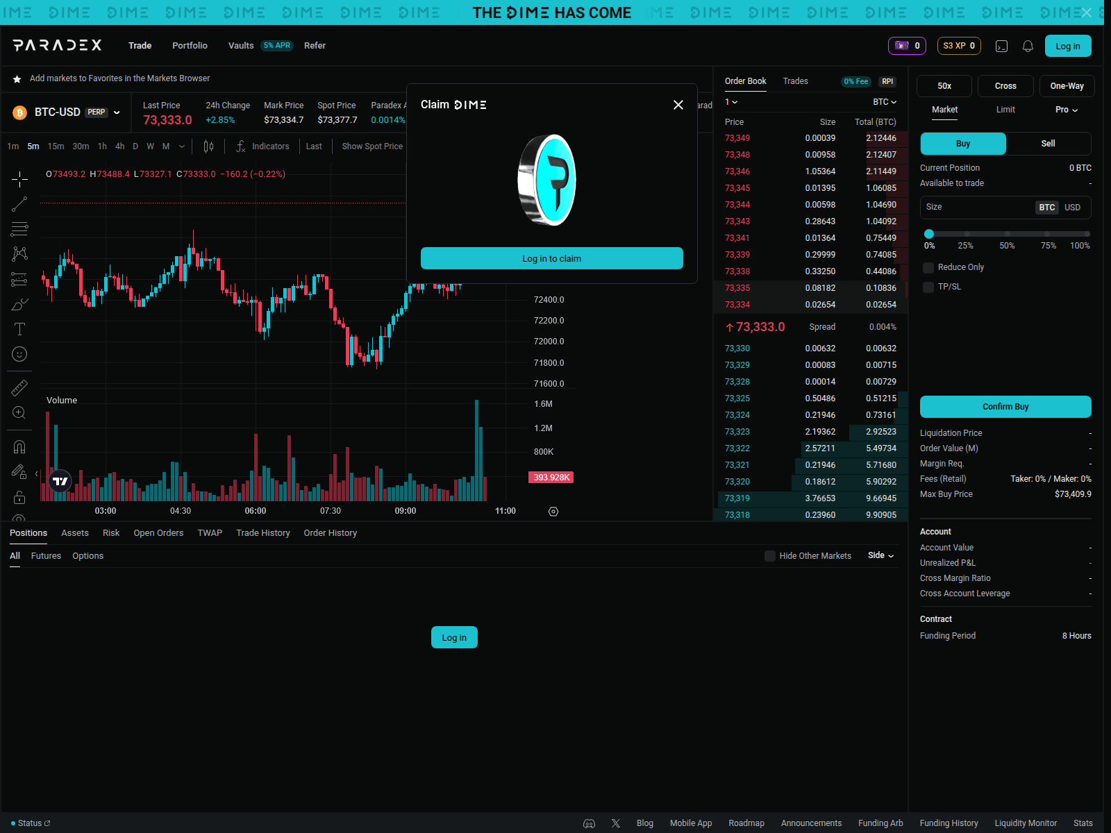 Screenshot of airdrop.paradex-sale.lat