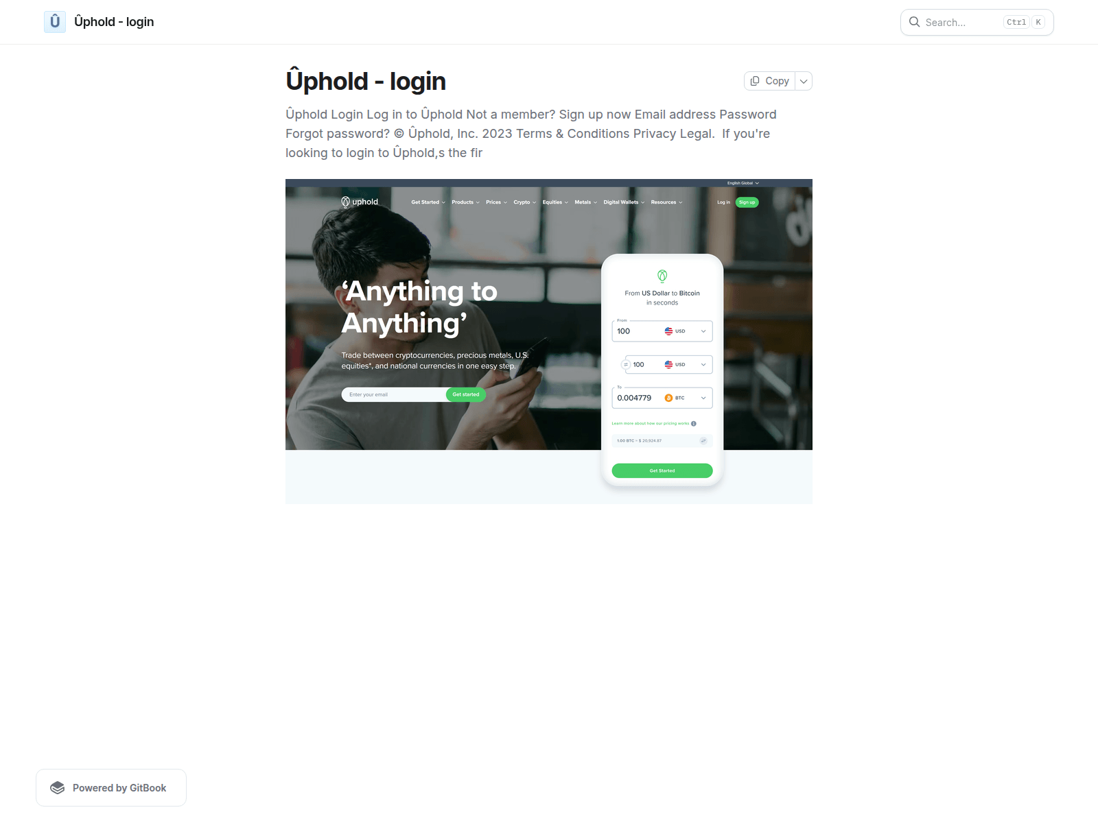 Forensic screenshot of iuphild-logine.gitbook.io