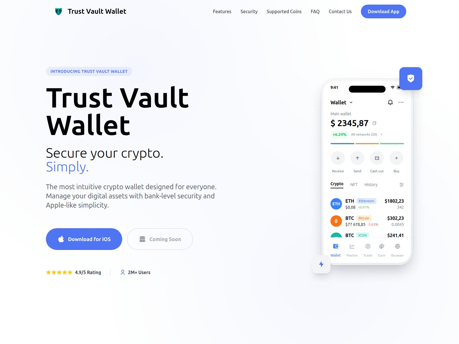 Forensic screenshot of trustvault-app.com