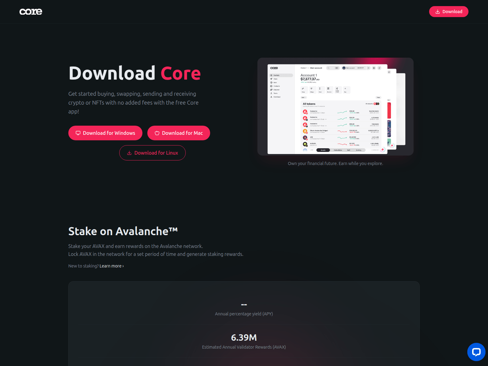 Screenshot of app.corewalletdesktop.live