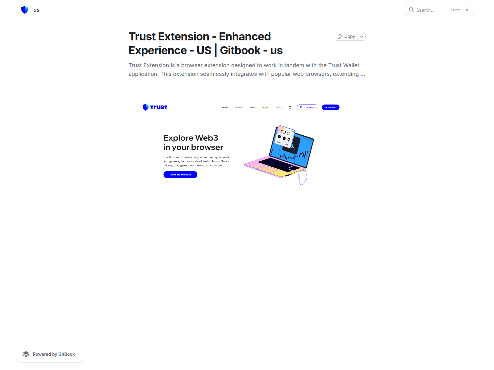 Forensic screenshot of trasutextsion.gitbook.io