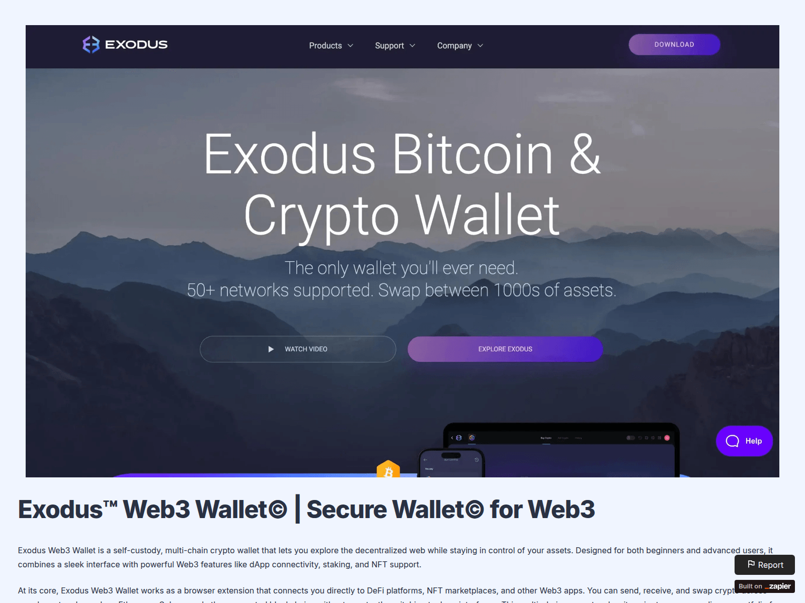 Screenshot of exoduweb.zapier.app