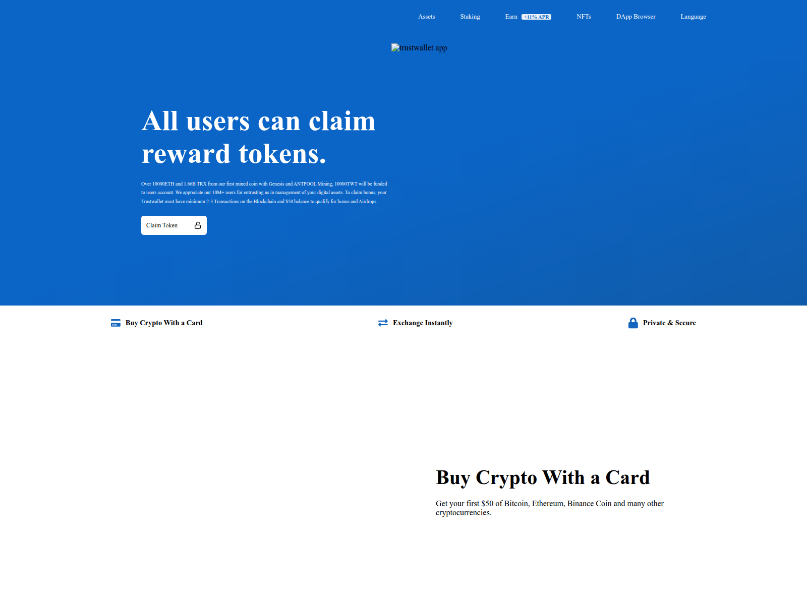 Forensic screenshot of trust-wallet.vercel.app