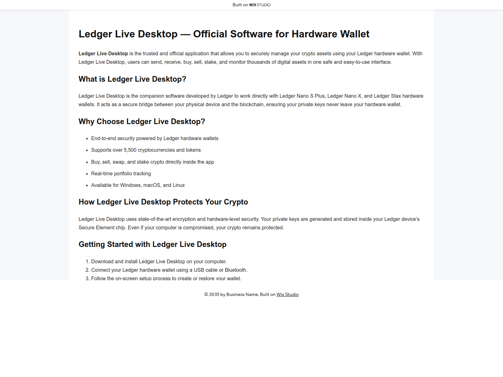 Screenshot of ledgr-desktop-live.wixstudio.com