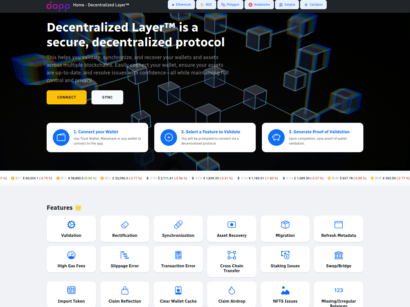 Forensic screenshot of decentralizedlayer.org
