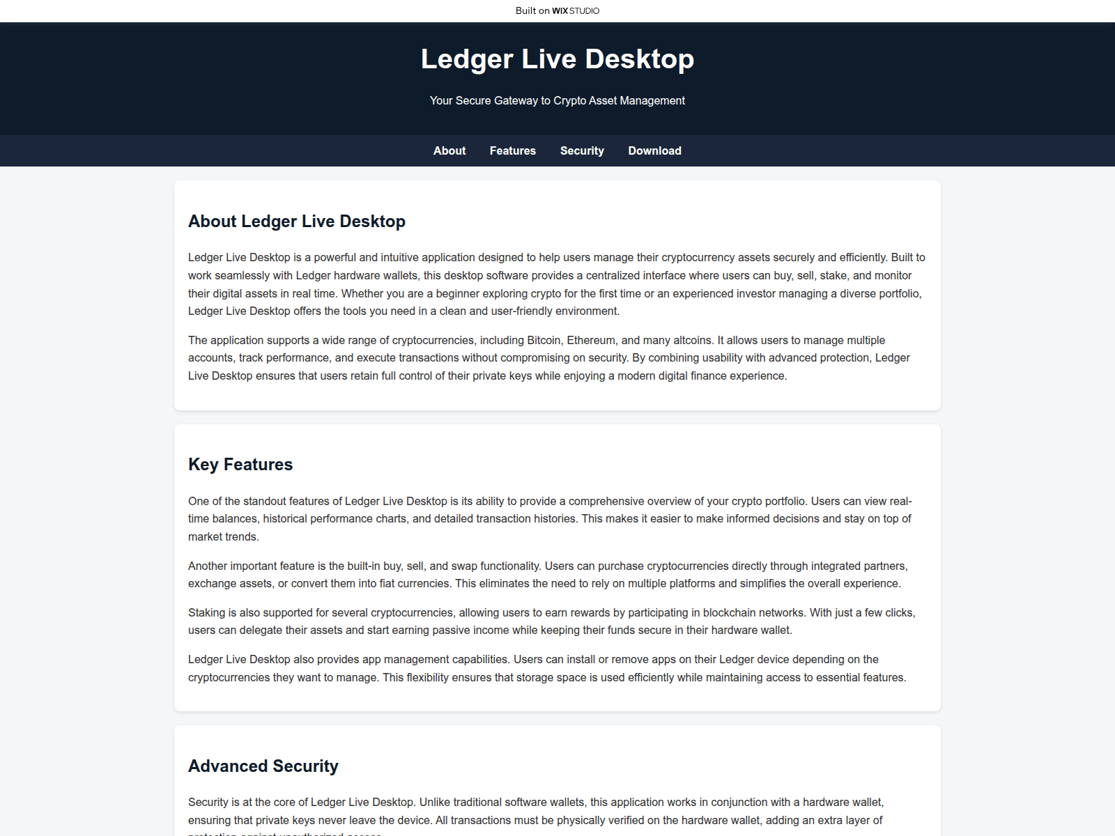 Screenshot of startedlivedesktop.wixstudio.com
