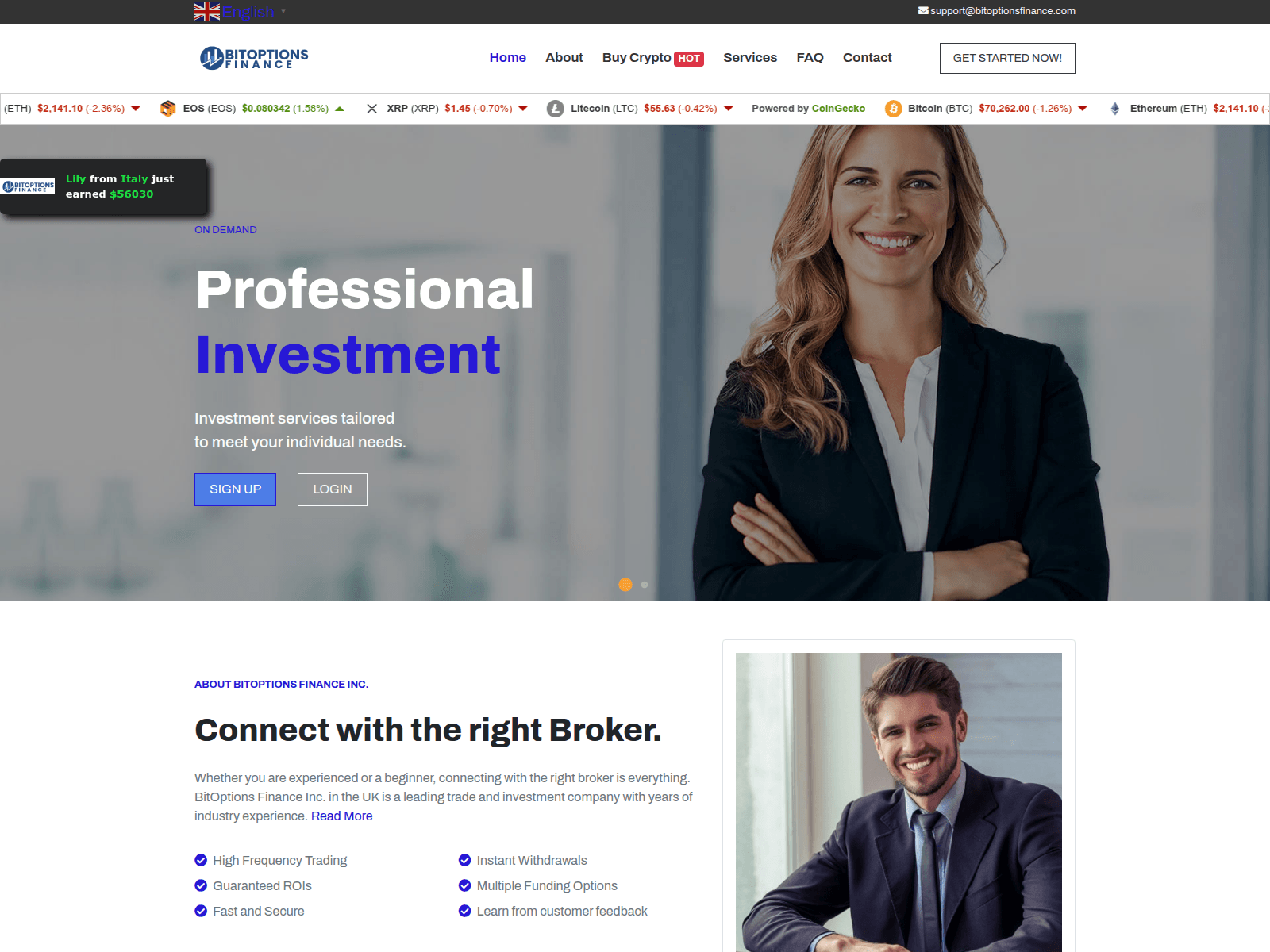 Screenshot of bitoptionsfinance.com.chevenergiessolution.com