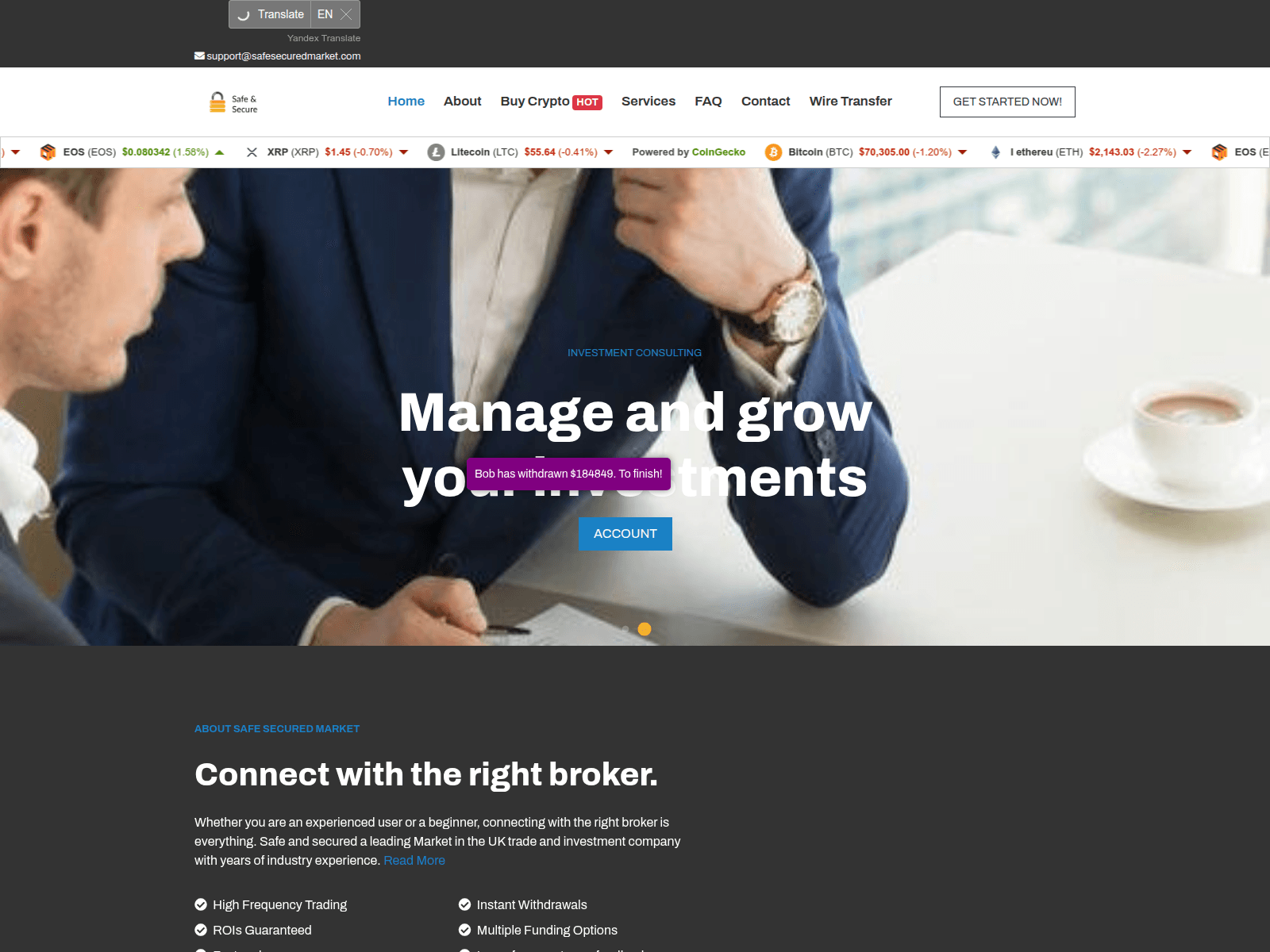 Screenshot of safesecuredmarket.com