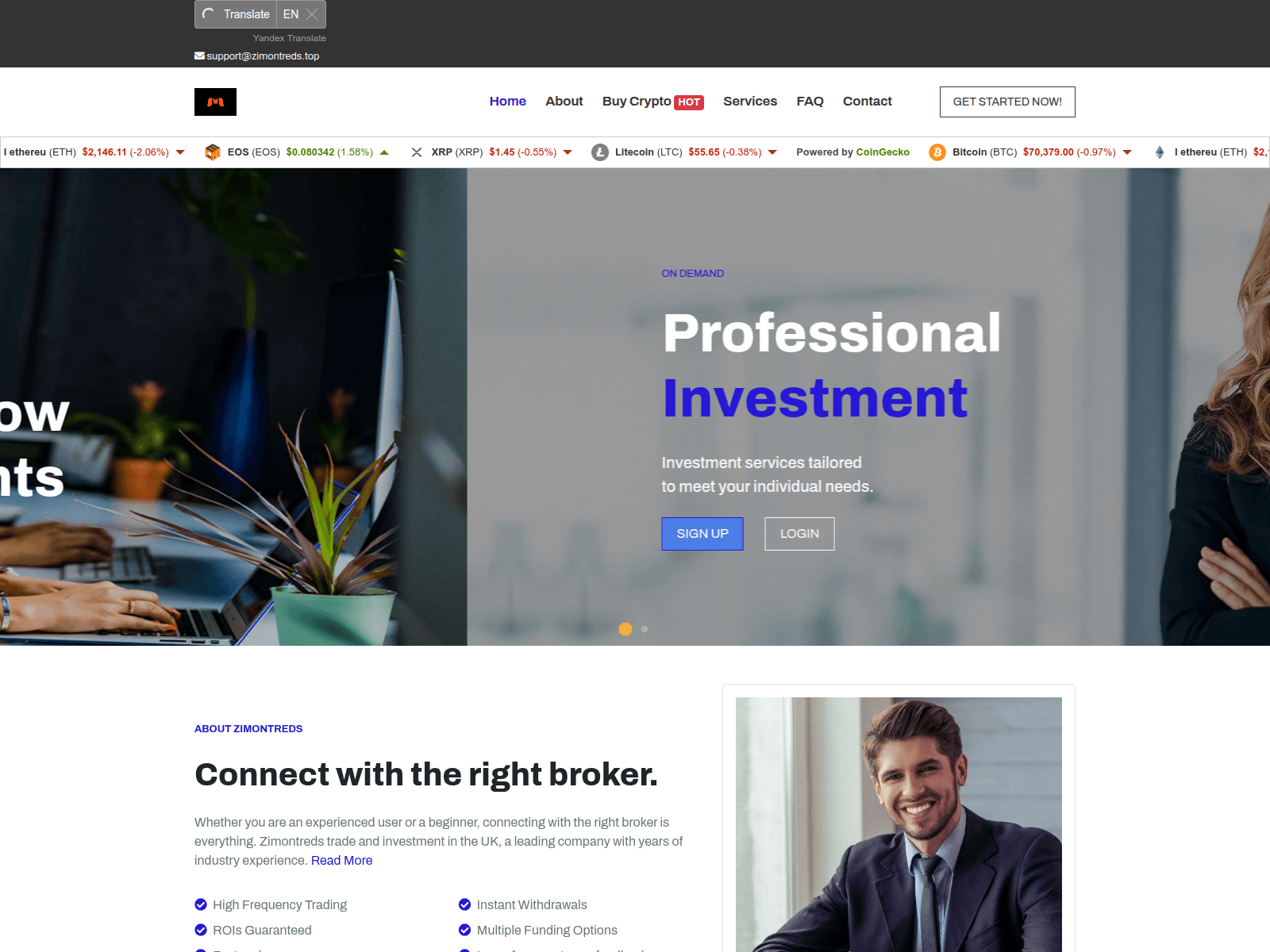 Forensic screenshot of zimontreds.top